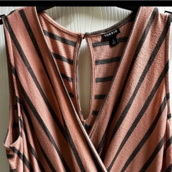 TORRID Culotte Striped Jumpsuit women’s Plus Size 2X - Picture 6 of 6